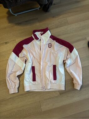 Coach Light Pink and Maroon Colorblock Jacket windbreaker